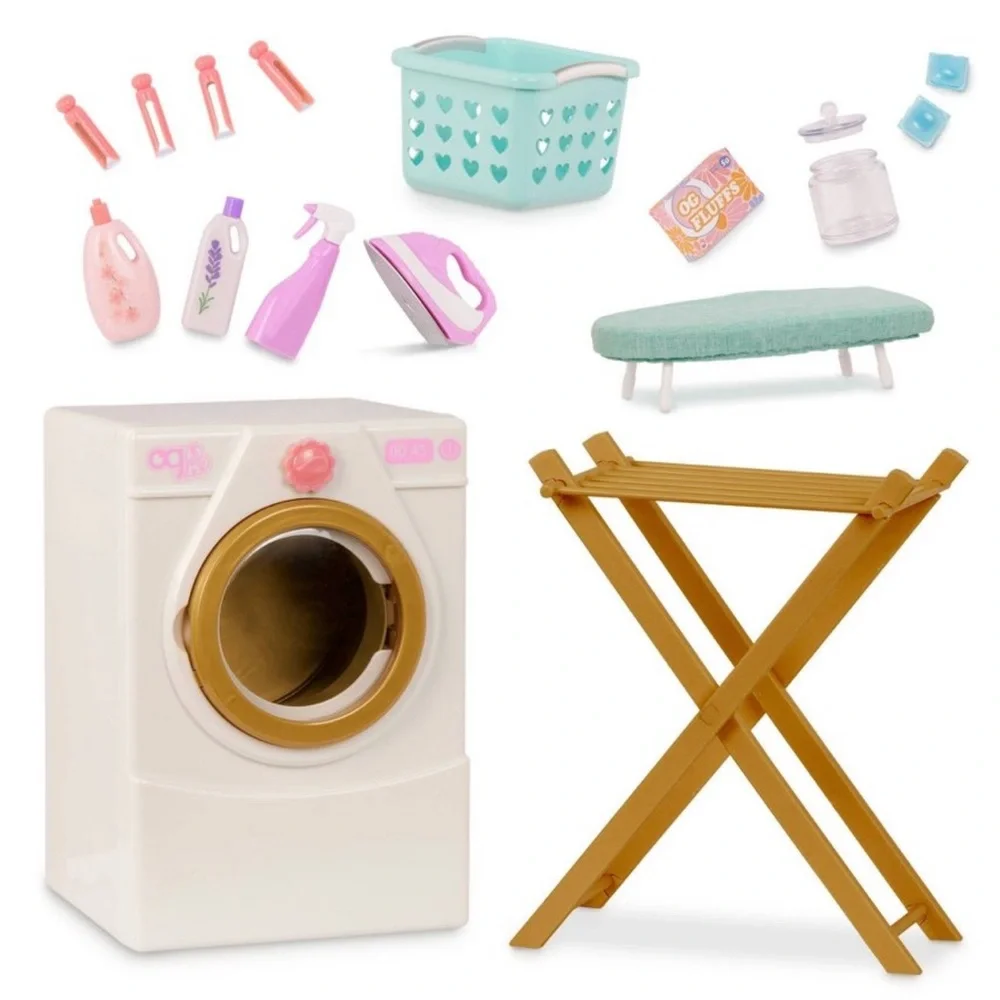 Our Generation Laundry Day Washing Machine Dollhouse Accessory Set for 18